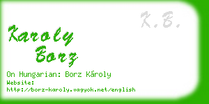 karoly borz business card